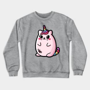 Caticorn Pink Rainbow Cat-Unicorn Kawaii Cutie Crewneck Sweatshirt